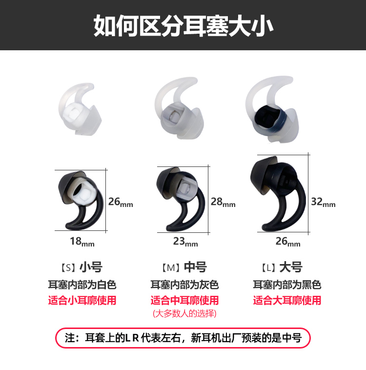 七夕原装BOSEQC20QC30耳机硅胶套耳塞配件SIE2通用soundSport包邮 - 图2