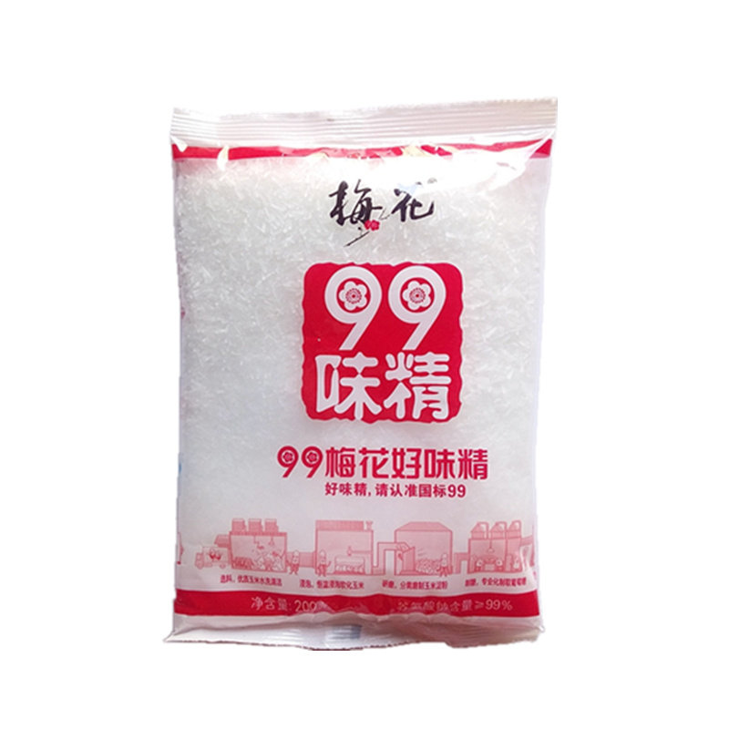 正品99梅花味精200g袋装长颗粒状炒菜凉拌煲汤烹饪无盐调味料包邮_虎窝淘