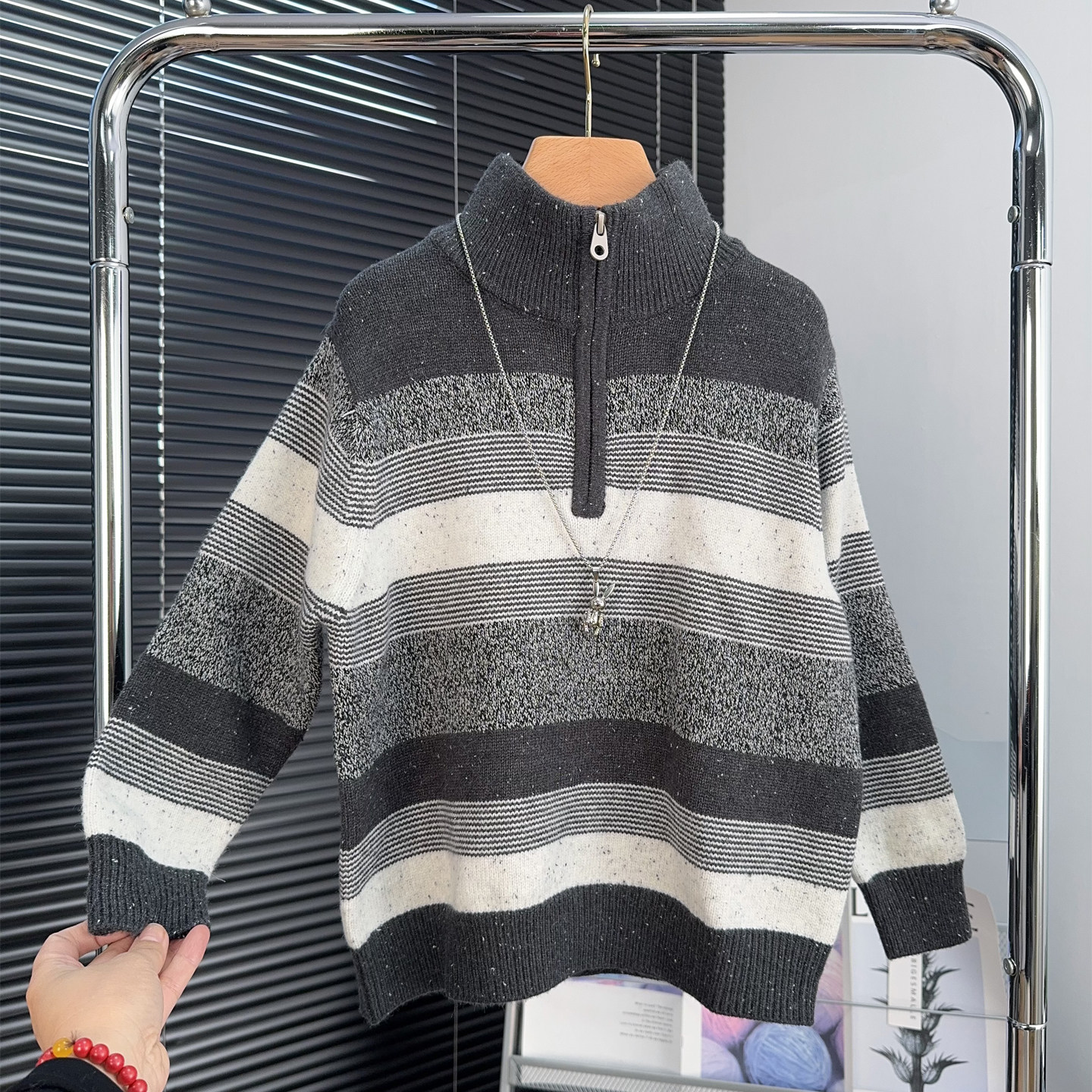 G+童装男女童半高领毛衣冬季中大童条纹针织衫儿童羊毛衫潮52860,淘宝优惠券,粉丝福利购,淘宝优惠卷