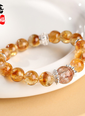蓓蓓福水晶  天然黄塔晶原创手链 水晶原创设计手链DIY手串批发