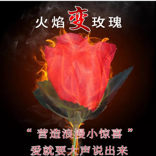 火把变玫瑰花 空手出花 火变玫瑰 年会舞台泡妞近景魔术道具套餐 - 图3