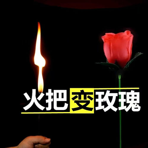 火把变玫瑰花 空手出花 火变玫瑰 年会舞台泡妞近景魔术道具套餐 - 图0