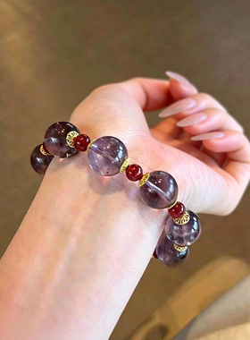 2026马年新款天然紫水晶手链女招财转运红玛瑙手串新年送闺蜜礼物