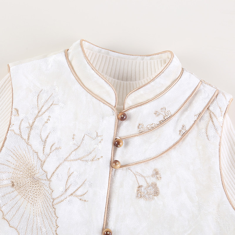 80962国风高级感女童汉服马甲新中式背心26年新年衣服毛边拜年服,淘宝优惠券,粉丝福利购,淘宝优惠卷