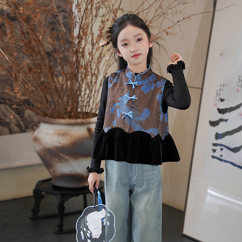 新中式国风汉服女童套装2025秋季新款一整套搭配高端儿童两件套裙,淘宝优惠券,粉丝福利购,淘宝优惠卷