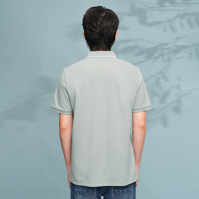 HLA/海澜之家短袖POLO衫男士24夏季撞色翻领刺绣T恤商务爸爸衫_海澜之家官方店_男装
