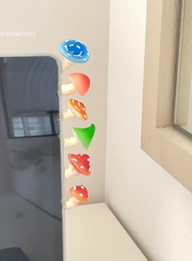 一套6个毒蘑菇电脑显示屏装饰贴