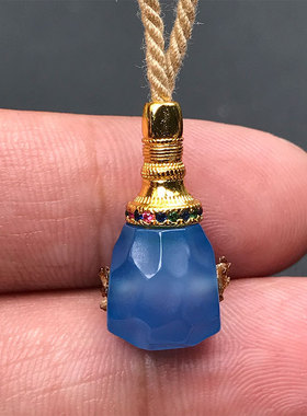 10MM蓝玉髓玛瑙无相分体式三通文玩108星月手串配饰配件佛头佛塔