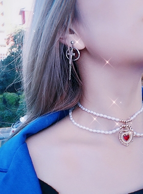 choker赫本风法式双层水滴锁骨链