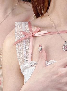 花环蝴蝶结项链女锁骨链