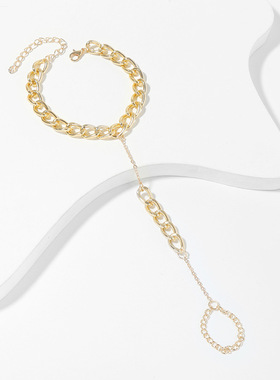 简约长款朋克链子手指连女