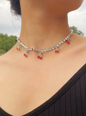 镶水钻轻奢法式可爱风项链