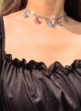 欧美跨境饰品蝴蝶ins锁骨链