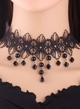 新娘韩版白蕾丝吊坠额饰颈项