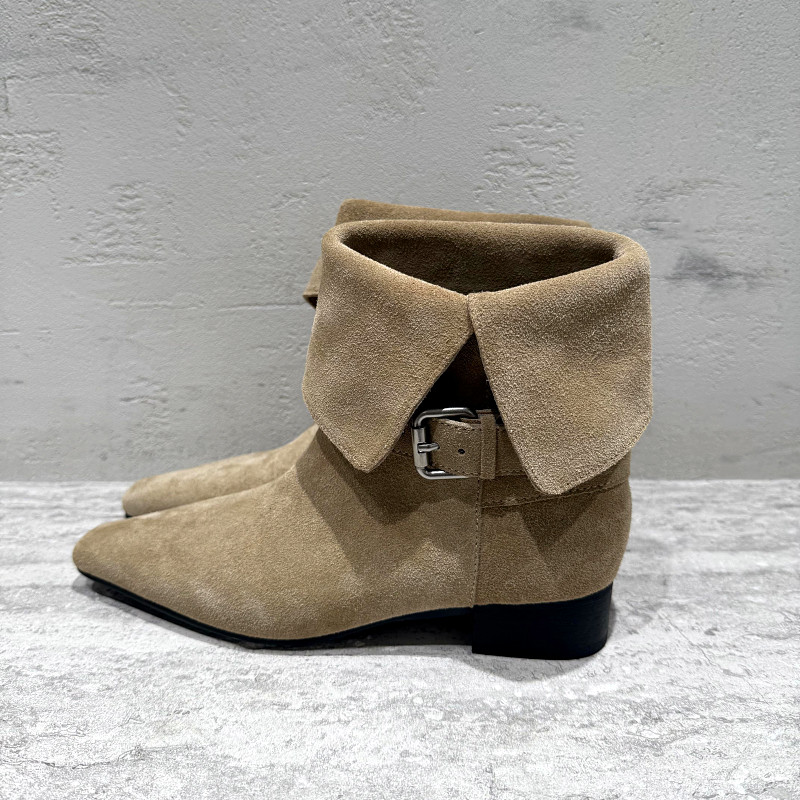 欧洲站真皮马丁靴女2025年秋新款欧货磨砂皮尖头粗跟短靴皮带扣,淘宝优惠券,粉丝福利购,淘宝优惠卷