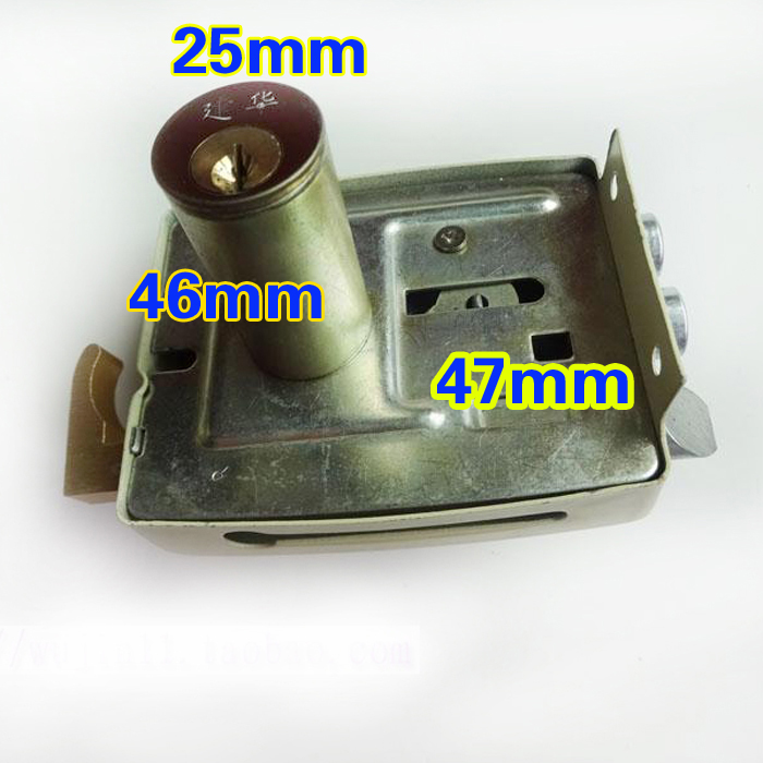 建华三舌锁 老式防盗门锁117型木门锁铁门防盗三保险外装门锁包邮 - 图2