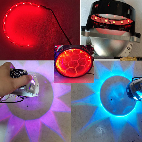 新款360度LED光感恶魔眼3寸双光透镜改装升级大灯装饰灯通用型 - 图0