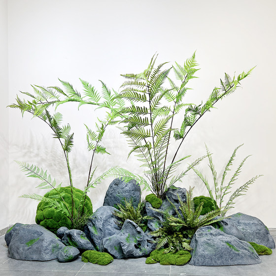Long single artificial fern grass landscaping