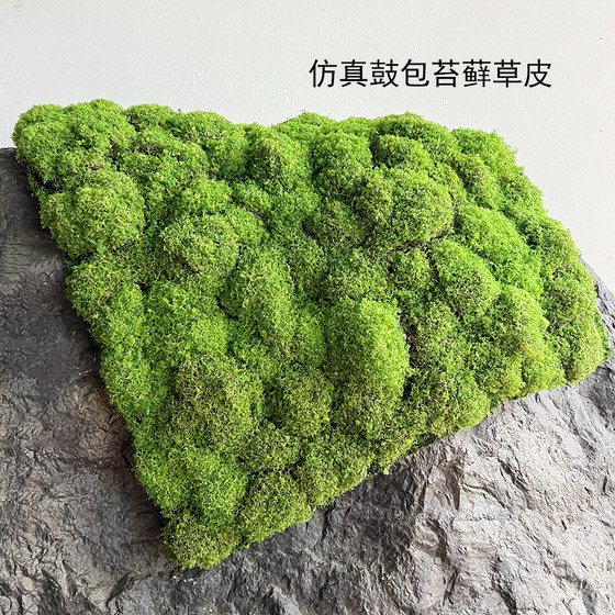Simulated immortalized moss Zen landscaping
