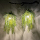 Hanging fern fresh green plants indoor garden courtyard