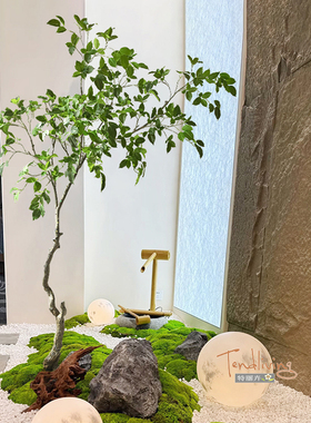 特丽卉仿真细叶榕树叶盆栽