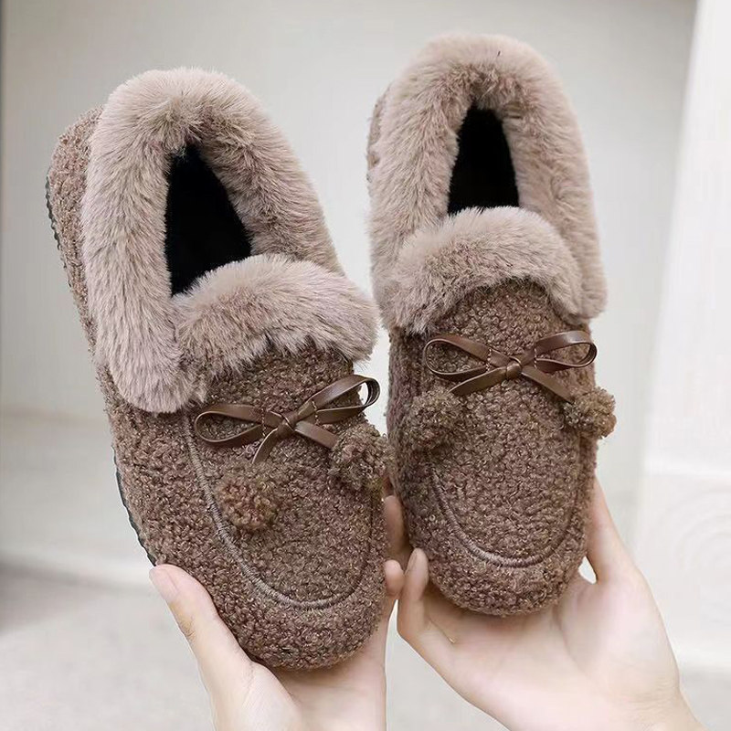 【买一送一】新款豆豆鞋冬季加绒中年妈妈鞋休闲平底包跟棉拖鞋女,淘宝优惠券,粉丝福利购,淘宝优惠卷