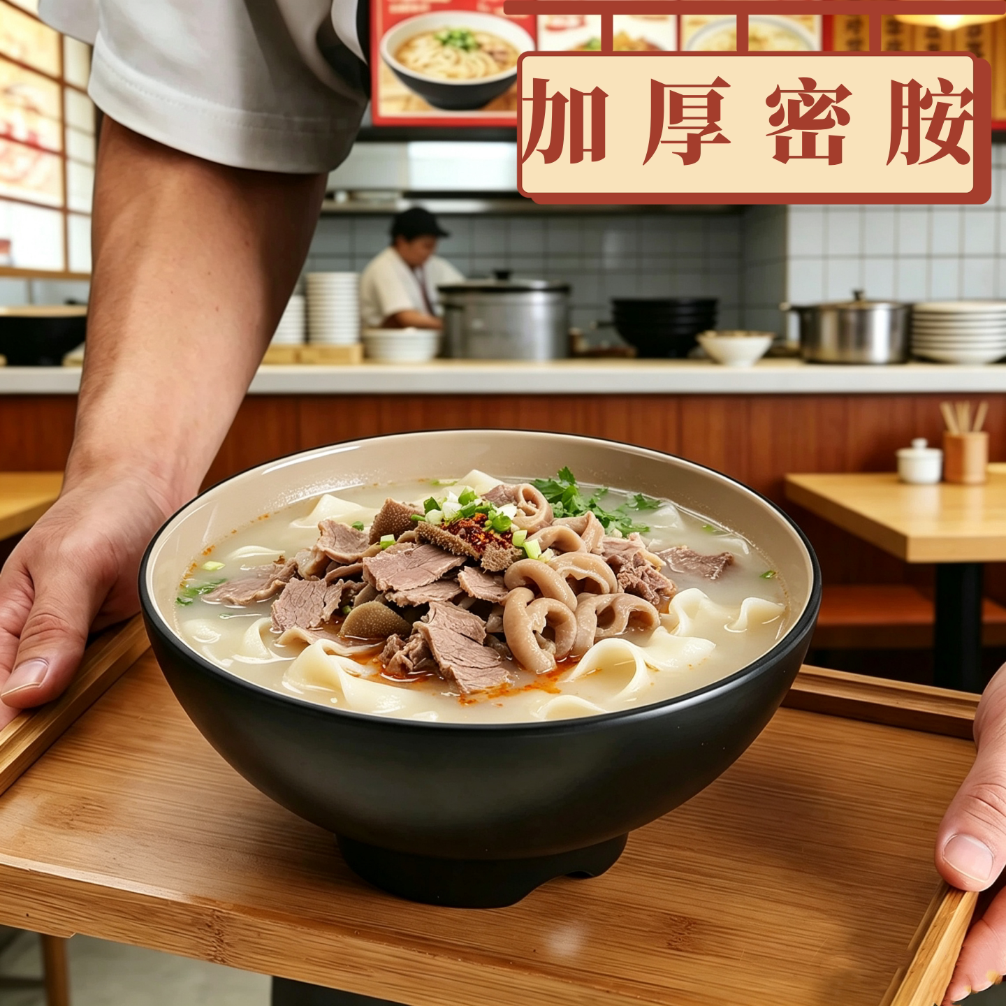 密胺仿瓷碗商用宽口浅碗米线面碗复古日式斗笠拉面大碗汤粉碗创意