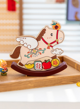 马上有钱工位摆件可爱招好运礼物