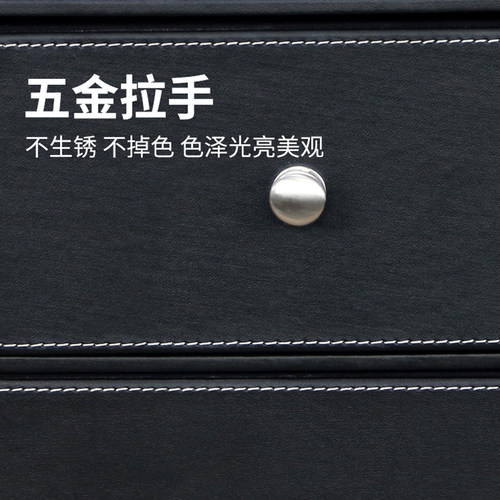 高档皮革办公桌面文件收纳盒两层欧式抽屉杂志整理盒商务用品特价 - 图3