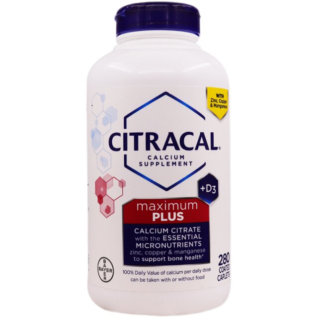ເມັດ Calcium Citrate ສູງສຸດ Bayer USA