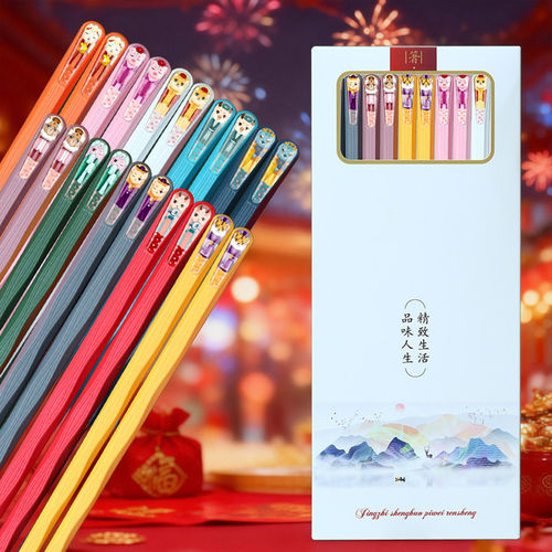 筷子家用精致新款2026抗霉一人一筷家用家庭高级合金筷子 - 图0