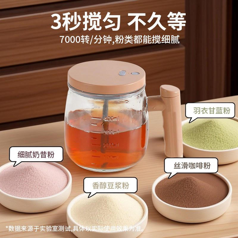 2026新款全自动电动搅拌杯奶粉牛奶豆浆咖啡玻璃杯子充电款搅拌杯,淘宝优惠券,粉丝福利购,淘宝优惠卷