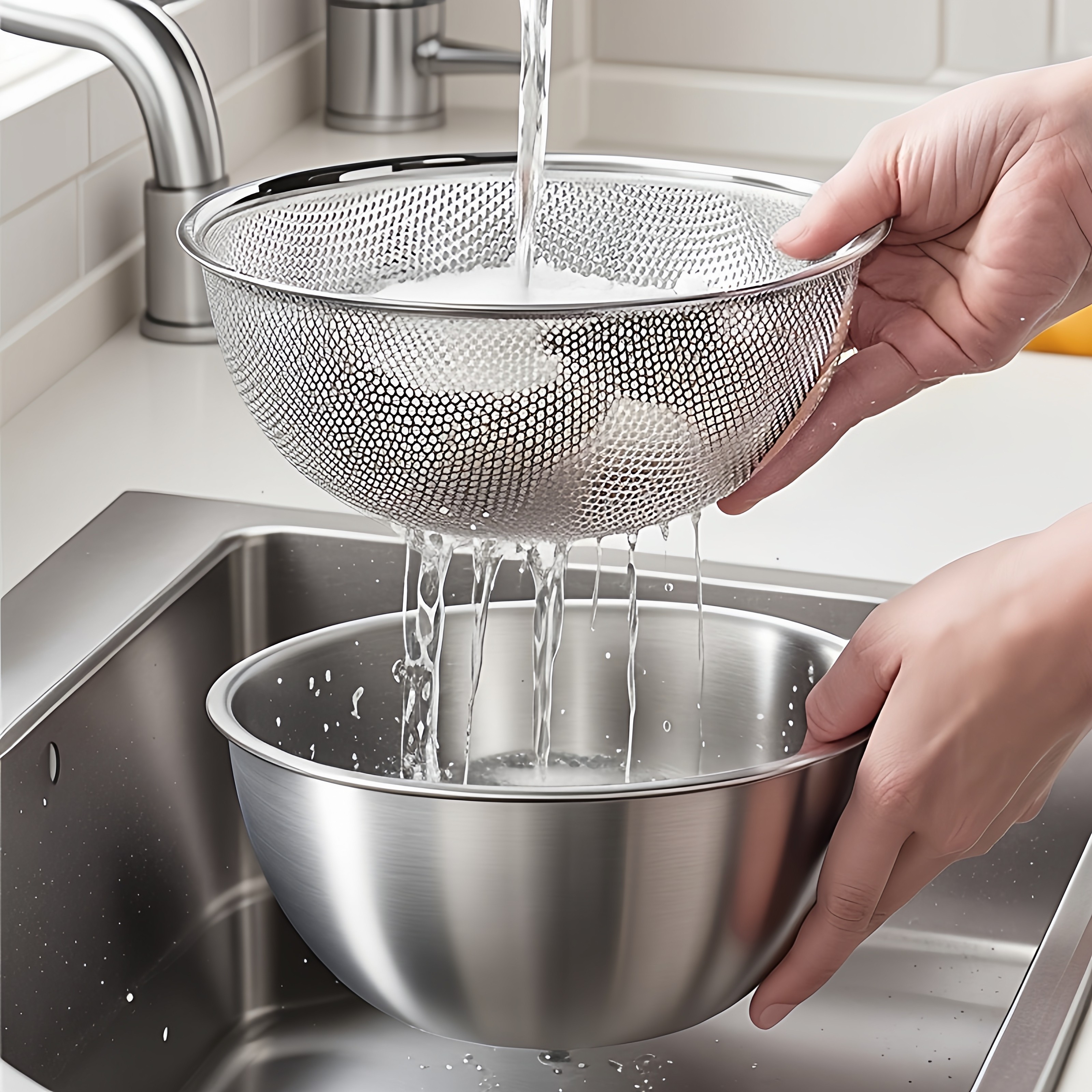 不锈钢盆子沥水篮洗菜盆洗米筛淘米神器食品级滤水篮过滤漏网筐筛,淘宝优惠券,粉丝福利购,淘宝优惠卷