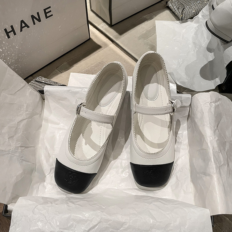 【樱夏社】小香风复古玛丽珍女鞋2023新款法式拼色平底单鞋优雅,淘宝优惠券,粉丝福利购,淘宝优惠卷