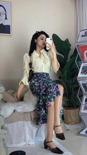 新款网红推荐古着vintage女鞋方头复古晚晚港风夏季中空真皮粗跟 - 图2