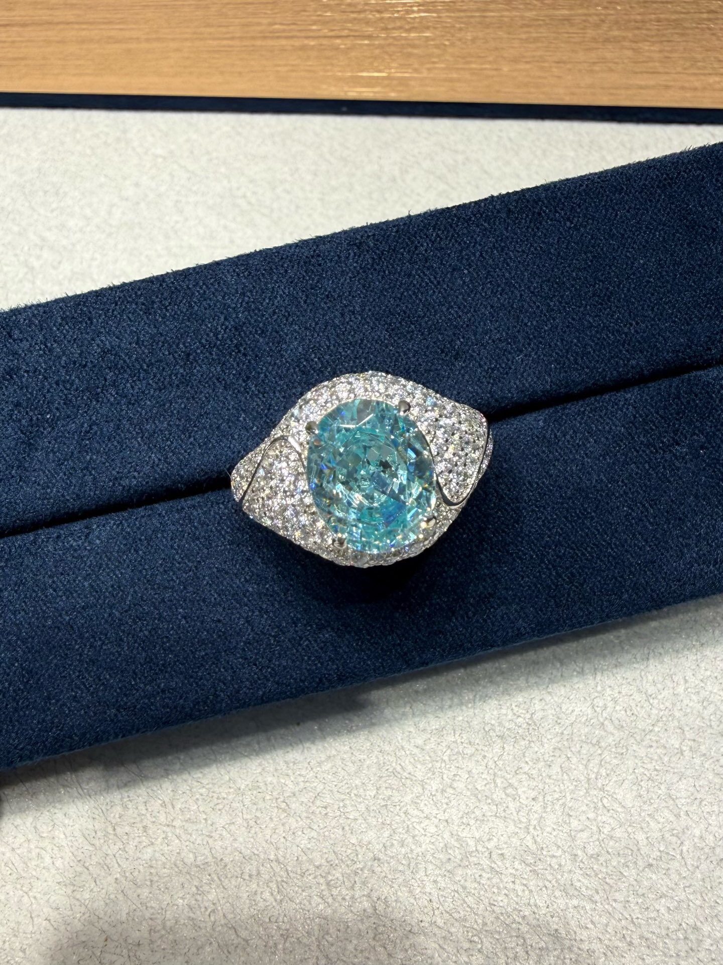 Heavy Industry Ring imported 5A high carbon diamond, rich Fanta orange oval exaggerated temperament diamond ring