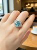 Heavy Industry Ring imported 5A high carbon diamond, rich Fanta orange oval exaggerated temperament diamond ring