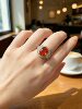 Heavy Industry Ring imported 5A high carbon diamond, rich Fanta orange oval exaggerated temperament diamond ring