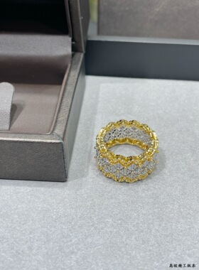 高订版V金精工版蕾丝花边版镂空歌剧院戒指女轻奢高级感食指指环