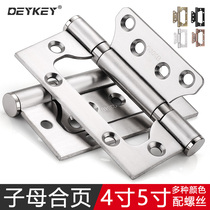 Cabinet door primary-secondary hinge hinge Stainless Steel Wooden Door Invisible Toilet Door Hardware Folding Darkdoor Room Door Heavy