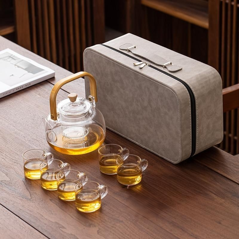 户外旅行茶具套装收纳包盒玻璃茶壶套装便携式围炉煮茶壶明火烧水,淘宝优惠券,粉丝福利购,淘宝优惠卷