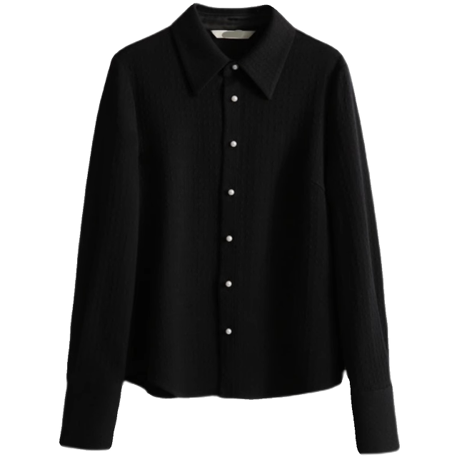 French style shirt with velvet and thickening bottoming top