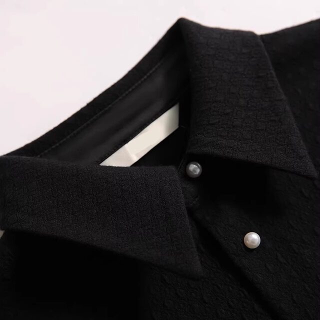 French style shirt with velvet and thickening bottoming top