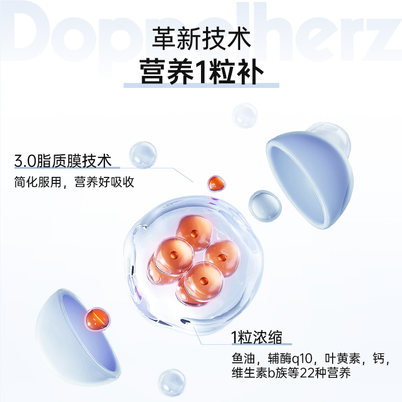 德国双心ALL INONE鱼油复合女维生素b30粒*3盒