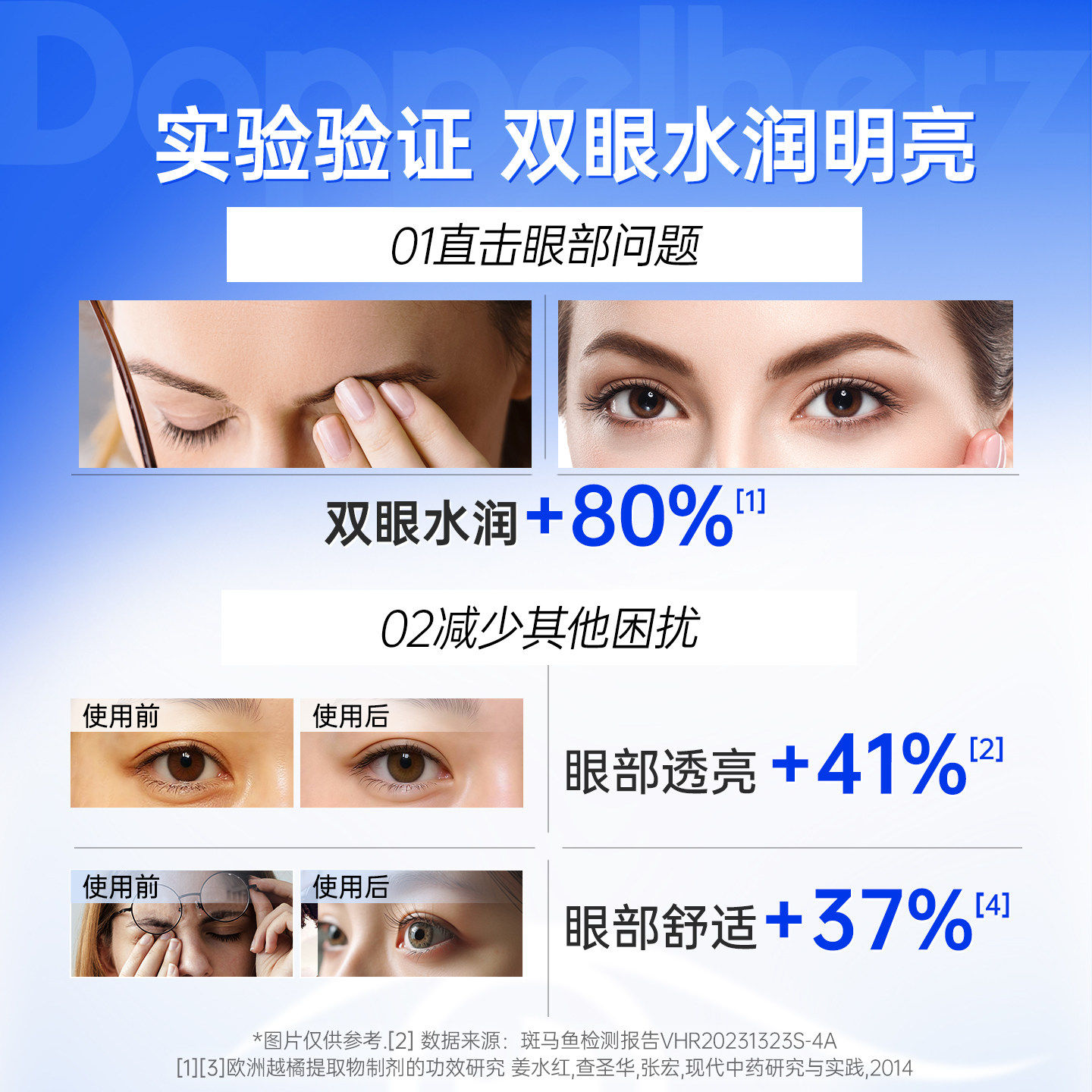 德国双心高端护眼宝胶囊越橘蓝莓鱼油护眼叶黄素成人护眼丸omega3