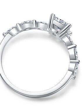 JZ569  5×5公主方锆石阿斯切锆石女款戒指小钻戒婚戒马眼石婚饰