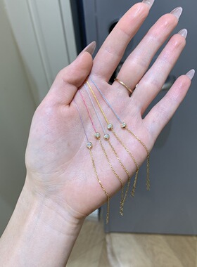 简单小红绳经典10分钻pure圆钻半链半绳男女情侣手链本命年幸运潮