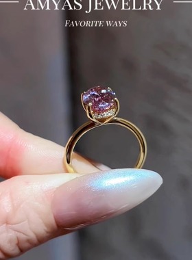 素金圈925银鸽子蛋戒指