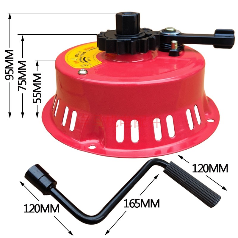 汽油机微耕机打药机抽水机水泵发电机手摇免拉启动器新款铁壳