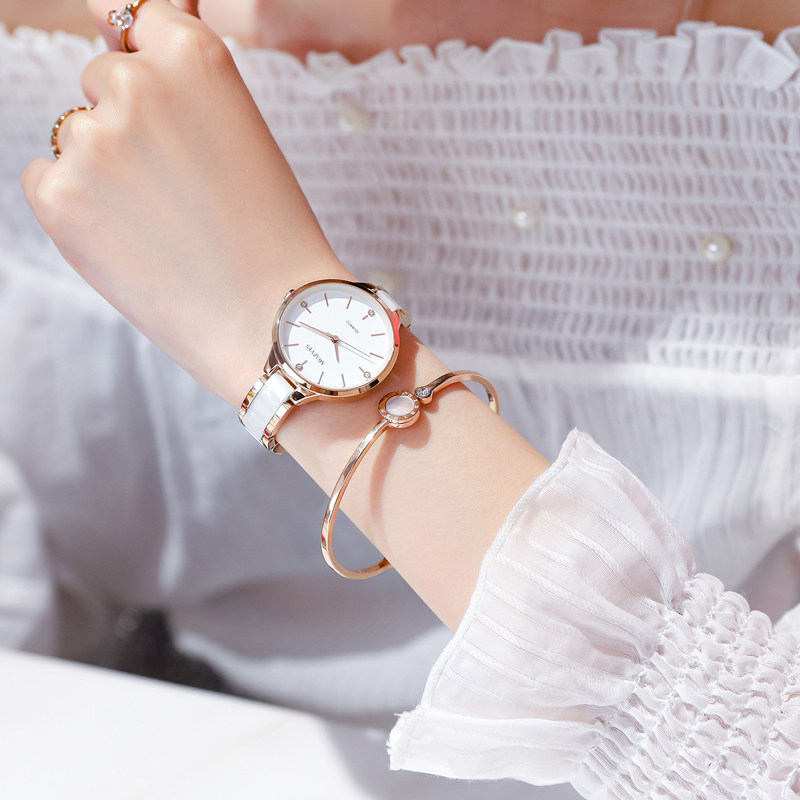 正品茉莉香水女士防水简约气质女表 mozves茉莉香水国产腕表